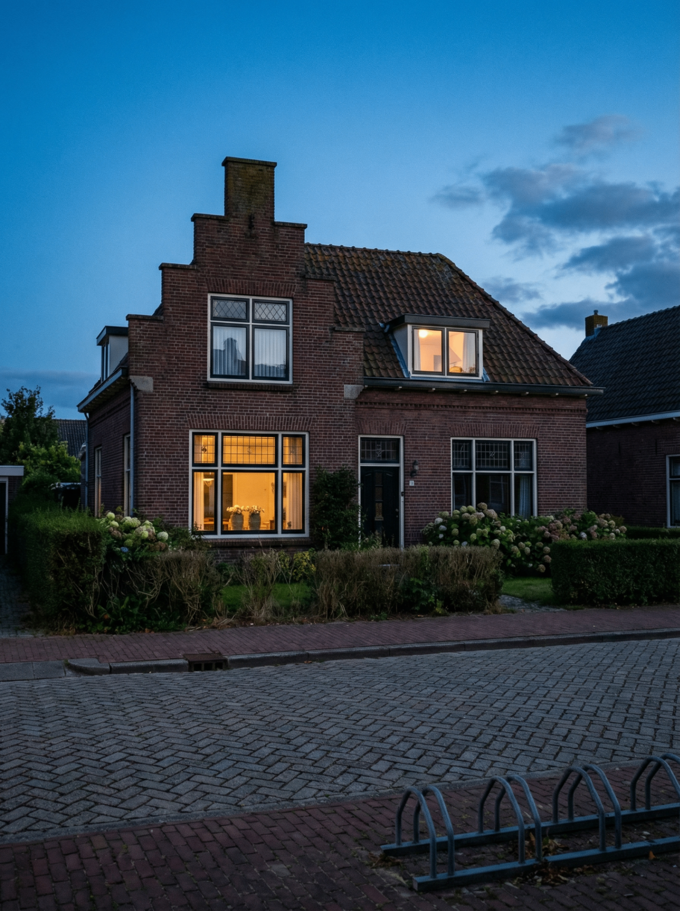 Alarmed secured home at night