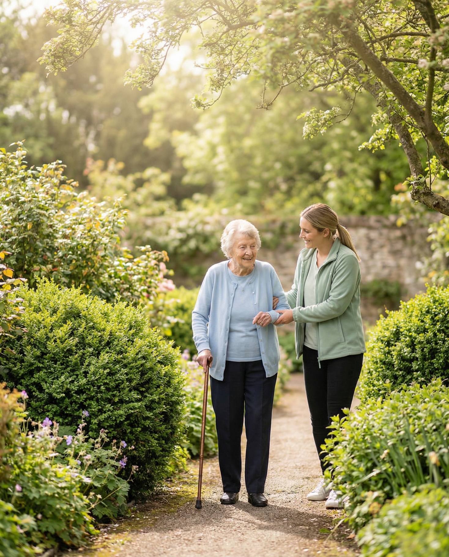 Wandeling in de tuin