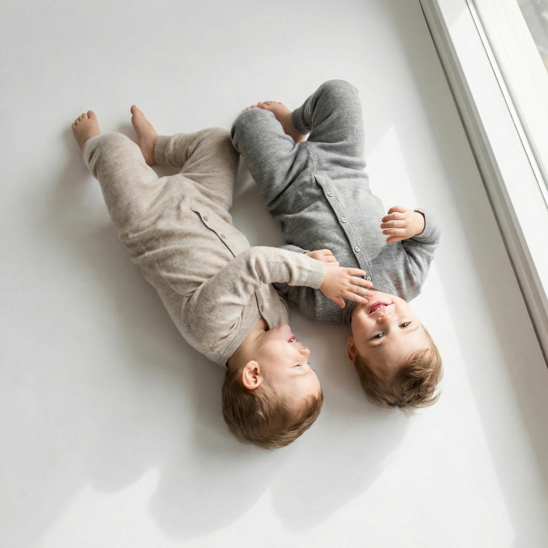 Two toddlers overhead